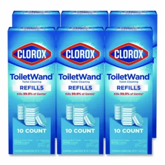 Clorox® Disinfecting ToiletWand Refill Heads, Blue/White, 10/Pack, 6 Packs/Carton