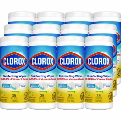 Clorox® Disinfecting Wipes, Bleach Free, Crisp Lemon Scent, 35 Wipes/Canister, 12 Canisters/Carton