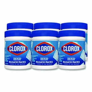 Clorox® Zero Splash Bleach Packs, Regular, 12 Packs/Canister, 6 Canisters/Carton