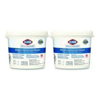 Clorox Healthcare® Bleach Germicidal Wipes, Unscented, White, 110 Wipes/Bucket, 2 Buckets/Carton