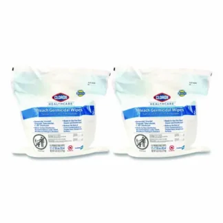 Clorox Healthcare® Bleach Germicidal Wipes, Unscented, White, 12" x 12", 110 Wipes/Refill, 2 Refills/Carton