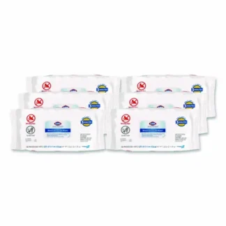 Clorox Healthcare® Bleach Germicidal Disinfectant Wipes, Unscented, 6.75" x 9", 100 Wipes/Flex-Pack, 6 Packs/Carton