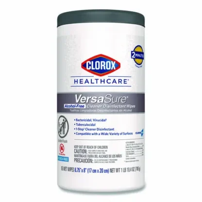 Clorox Healthcare® VersaSure Cleaner Disinfectant Wipes, Original Scent, White, 85 Wipes/Canister