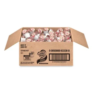 Coffee mate® Bulk Liquid Coffee Creamer, Vanilla Caramel, 0.38 oz Mini Cups, 180/Carton