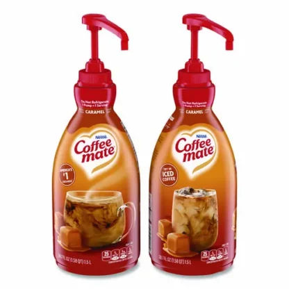 Coffee mate® Liquid Creamer Pump Bottle, Caramel, 50.7 oz, 2/Carton