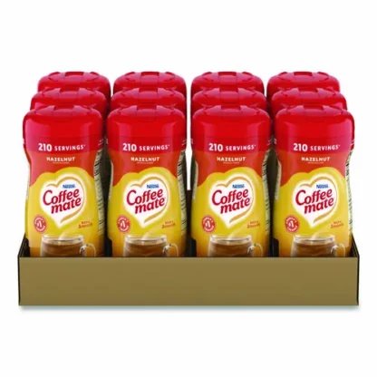 Coffee mate® Non-Dairy Powdered Creamer, Hazelnut, 15 oz Canister, 12/Carton