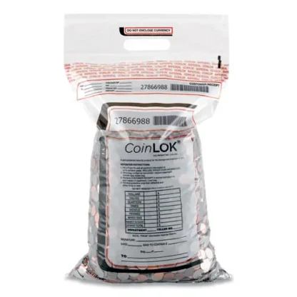 CoinLOK™ Coin Bag, Plastic, Clear, 50/Pack