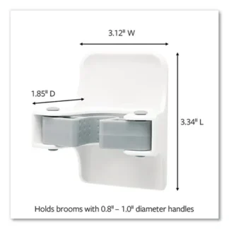 Command™ Broom Gripper, White/Gray, 2 Grippers with 4 Adhesive Strips