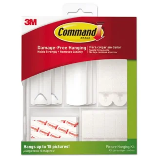 Command™ Picture Hanging Kit, Assorted Sizes, 38 Pieces/Pack, White/Clear