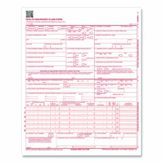 ComplyRight® CMS-1500 Health Insurance Claim Form, One-Part (No Copies), 8.5 x 11, 1,000 Forms