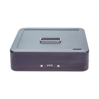 CONTROLTEK® Cash Box with Combination Lock, Charcoal, 11.8" x 9.5" x 3.2"