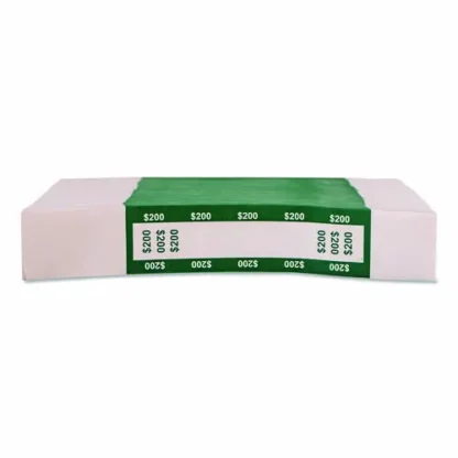 CONTROLTEK® Currency Straps, $200, Self-Adhesive, 1,000/Pack