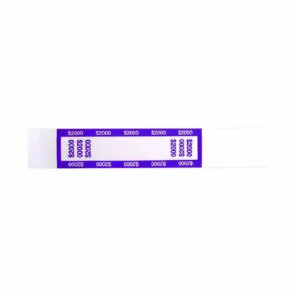 CONTROLTEK® Currency Straps, $20 Bill, $2,000, Self-Adhesive, 1,000/Pack