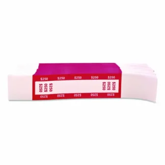 CONTROLTEK® Currency Straps, $250, Self-Adhesive, 1,000/Pack