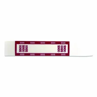 CONTROLTEK® Currency Straps, $500, Self-Adhesive, 1,000/Pack