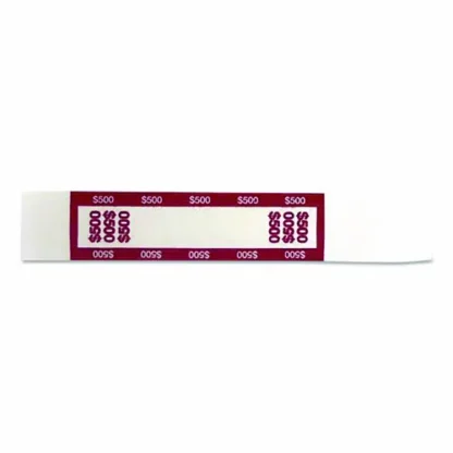 CONTROLTEK® Currency Straps, $500, Self-Adhesive, 1,000/Pack
