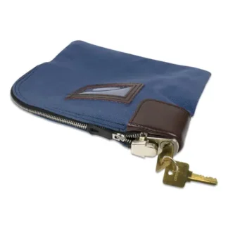 CONTROLTEK® Fabric Deposit Bag, Locking, 8.5 x 11 x 1, Nylon, Blue