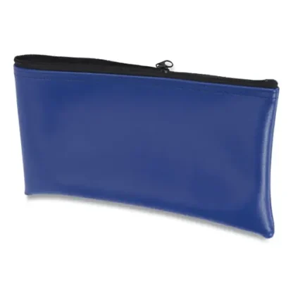 CONTROLTEK® Fabric Deposit Bag, Vinyl, Blue, 6 x 11 x 1