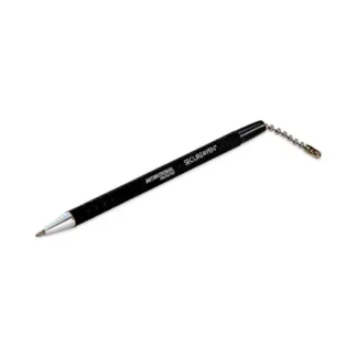 CONTROLTEK® Replacement Antimicrobial Ballpoint Counter Pen, Medium 1 mm, Black Ink, Black Barrel
