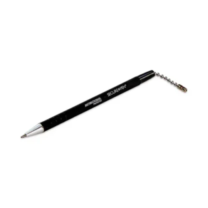 CONTROLTEK® Replacement Antimicrobial Ballpoint Counter Pen, Medium 1 mm, Black Ink, Black Barrel