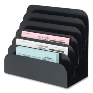 CONTROLTEK® Trays, 6 Compartments, Heavy Gauge Steel, Black