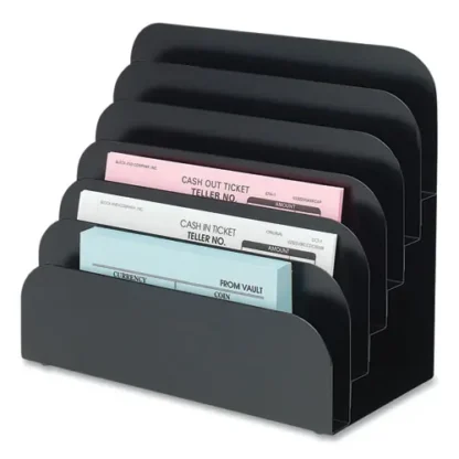 CONTROLTEK® Trays, 6 Compartments, Heavy Gauge Steel, Black