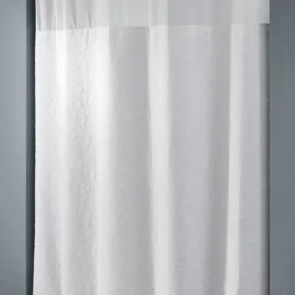 Coral Jacquard Hookless Curtain, Poly, White 71×74
