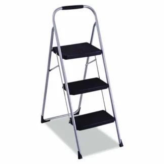 Cosco® 3-Step Big Step Folding Stool, 200 lb Capacity, Light Gray