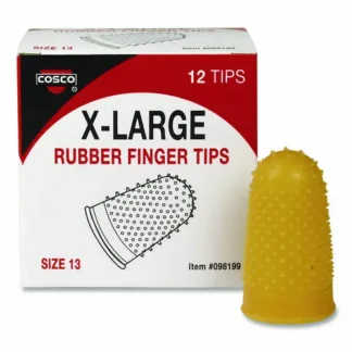 COSCO Fingertip Pads, Size 13, Extra Large, Amber, 12/Pack