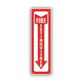 COSCO Glow-In-The-Dark Safety Sign - Fire Extinguisher, Red, 4" x 13"