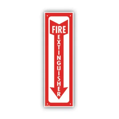 COSCO Glow-In-The-Dark Safety Sign - Fire Extinguisher, Red, 4" x 13"