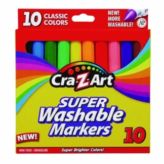 Cra-Z-Art® Super Washable Markers, Broad Bullet Tip, Assorted Colors, 10/Set