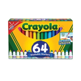 Crayola® Broad Line Washable Markers, Assorted Colors, 64/Set