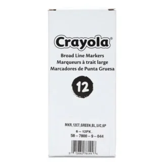 Crayola® Broad Line Washable Markers, Broad Bullet Tip, Green, 12/Box