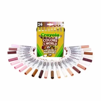 Crayola® Colors of the World Permanent Markers, Broad Bullet Tip, Assorted Colors, 24/Pack