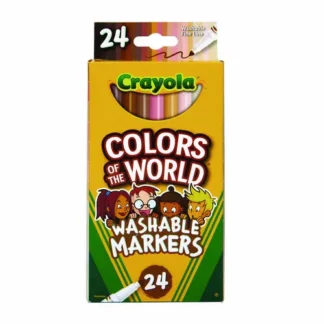 Crayola® Colors of the World Washable Markers, Fine Bullet Tip, Assorted Colors, 24/Pack
