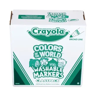 Crayola® Colors of the World Washable Markers Classpack, Broad Bullet Tip, Assorted Colors, 240/Pack