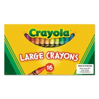 Crayola® Large Crayons, Lift Lid Box, 16 Colors/Box