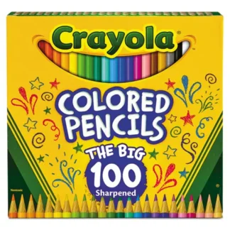 Crayola® Long-Length Colored Pencil Set, Assorted Colors, 100/Pack