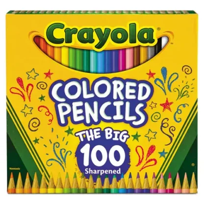 Crayola® Long-Length Colored Pencil Set, Assorted Colors, 100/Pack