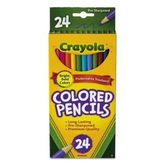Crayola® Long-Length Colored Pencil Set, 24/Pack