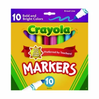 Crayola® Non-Washable Marker, Broad Bullet Tip, Assorted Tropical Colors, 10/Pack