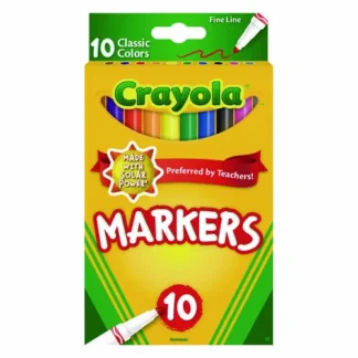 Crayola® Non-Washable Marker, Fine Bullet Tip, Assorted Classic Colors, 10/Pack