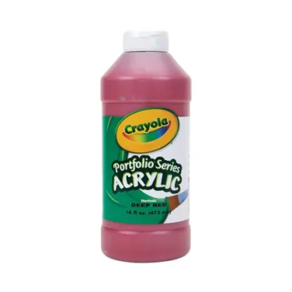 Crayola® Portfolio Series Acrylic Paint, Deep Red, 16 oz Bottle
