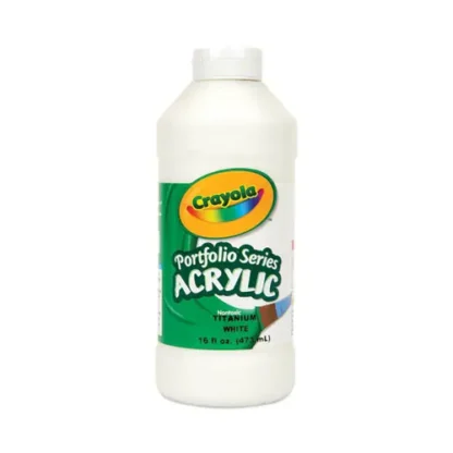 Crayola® Portfolio Series Acrylic Paint, Titanium White, 16 oz Bottle