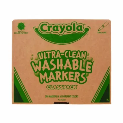 Crayola® Ultra-Clean Washable Marker Classpack, Fine Bullet Tip, 10 Assorted Colors, 200/Pack