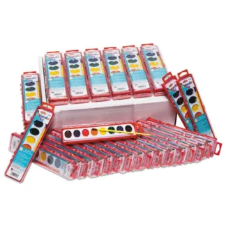 Creative Arts® Charles Leonard Watercolor Paint Pan Kit Class Pack, 8 Assorted Colors, 36 Kits/Box