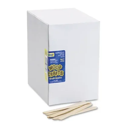 Creativity Street® Natural Wood Craft Sticks, 4.5" x 0.38", Economy Grade, Natural, 1,000/Box