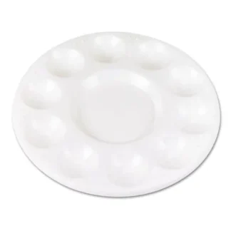 Creativity Street® Round Plastic Paint Trays for Classroom, White, 10/Pack