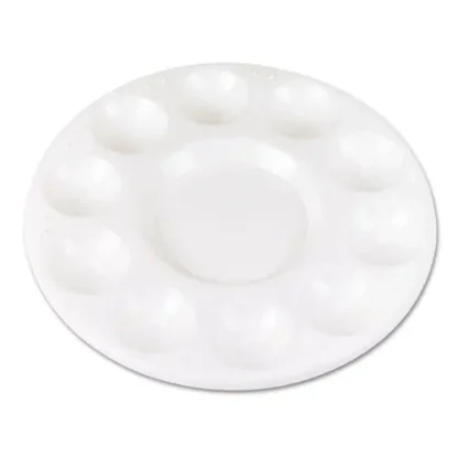 Creativity Street® Round Plastic Paint Trays for Classroom, White, 10/Pack